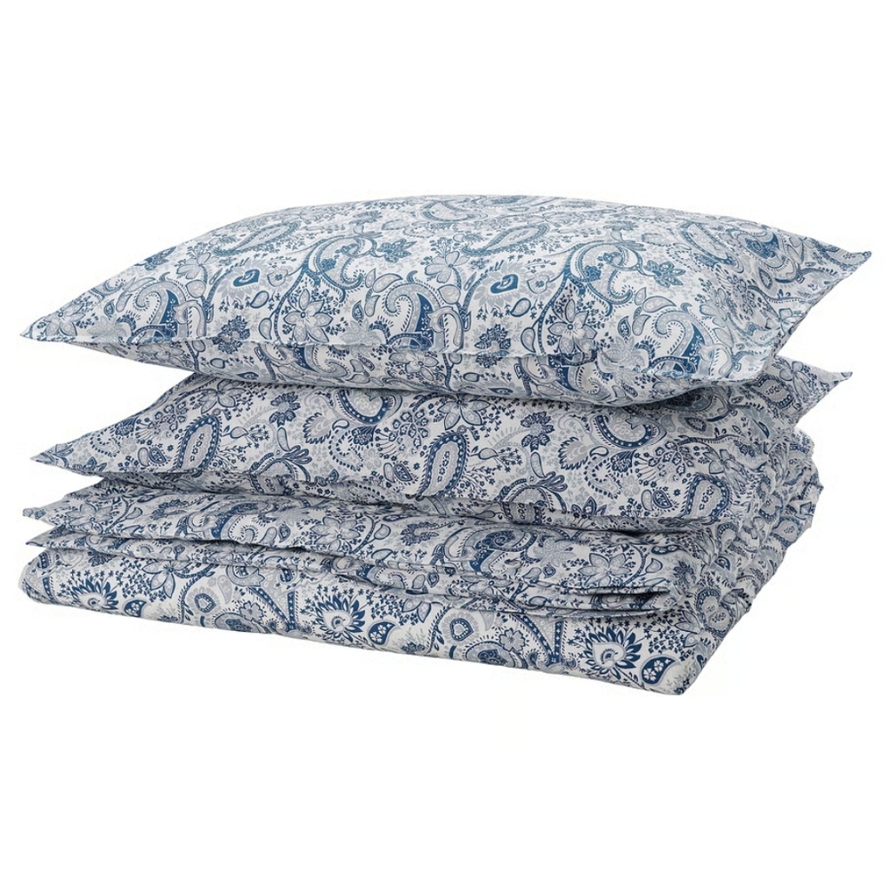 Blue Paisley Duvet Set Queen/Full Size